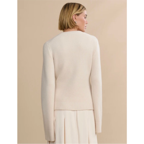 Jenni Kayne Cooper Cashmere Cardigan Sz L Ivory Beige - Picture 4 of 15